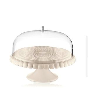 SOLD. Guzzini Tiffany cake stand with dome